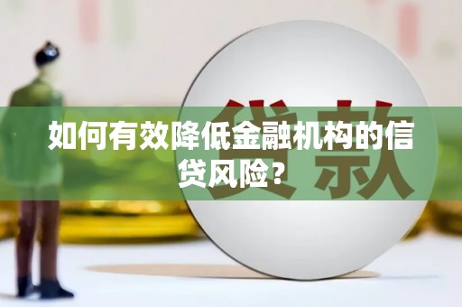 惠来如何有效降低金融机构的信贷风险？