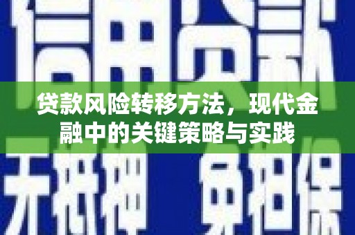 惠来贷款风险转移方法，现代金融中的关键策略与实践