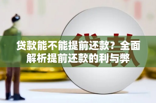 惠来贷款能不能提前还款？全面解析提前还款的利与弊