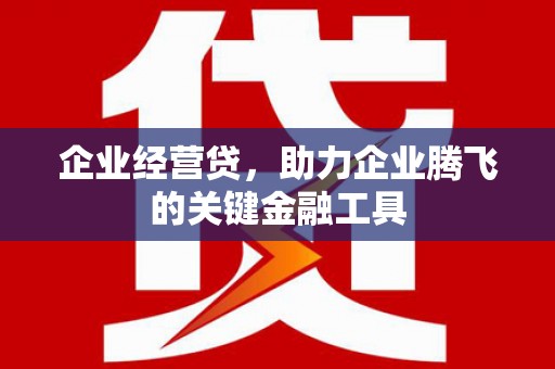 惠来企业经营贷，助力企业腾飞的关键金融工具