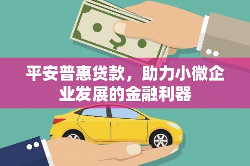 惠来平安普惠贷款，助力小微企业发展的金融利器