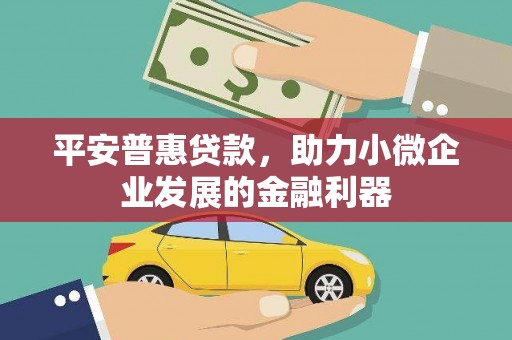 惠来平安普惠贷款，助力小微企业发展的金融利器
