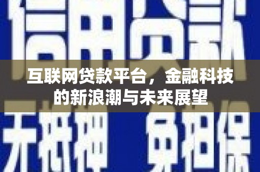 惠来互联网贷款平台，金融科技的新浪潮与未来展望