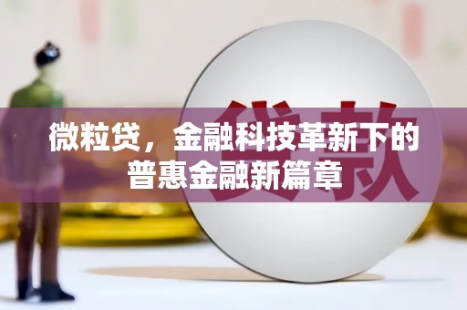 惠来微粒贷，金融科技革新下的普惠金融新篇章