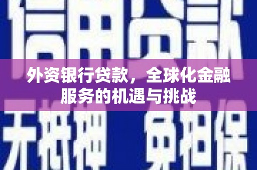 惠来外资银行贷款，全球化金融服务的机遇与挑战
