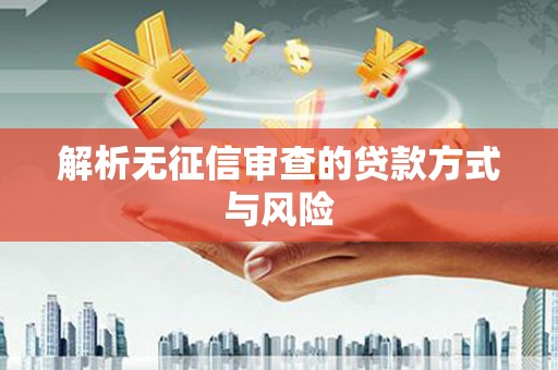 惠来解析无征信审查的贷款方式与风险